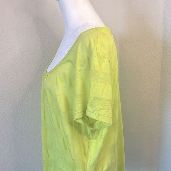 Ladies Beverly Drive Semi Sheer Striped Short Sleeve Round Neck T-Shirt ~ 1X - Picture 4 of 5